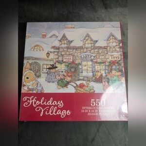 NEW 550 Piece Puzzle Christmas Market Square By Gibson Greetings Holiday Village